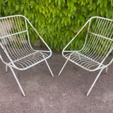 Pair of wrought iron armchairs year 60