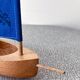 Small navigable pond sailboat made of wood and cotton, in good condition.