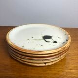 5 flat ceramic plates, La Colombe pottery