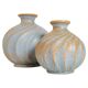 Pair of "Turkos" ceramic vases in mid-century style, Ewald Dahlskog, Bo Fajans, Sweden