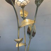 Vintage brass and mother-of-pearl floor lamp from the 70s