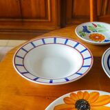 5 assiettes, plats dépareillés