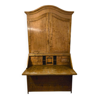 Grand Meuble Scandinave en Bouleau Flammé – XIXe Siècle – Écritoire