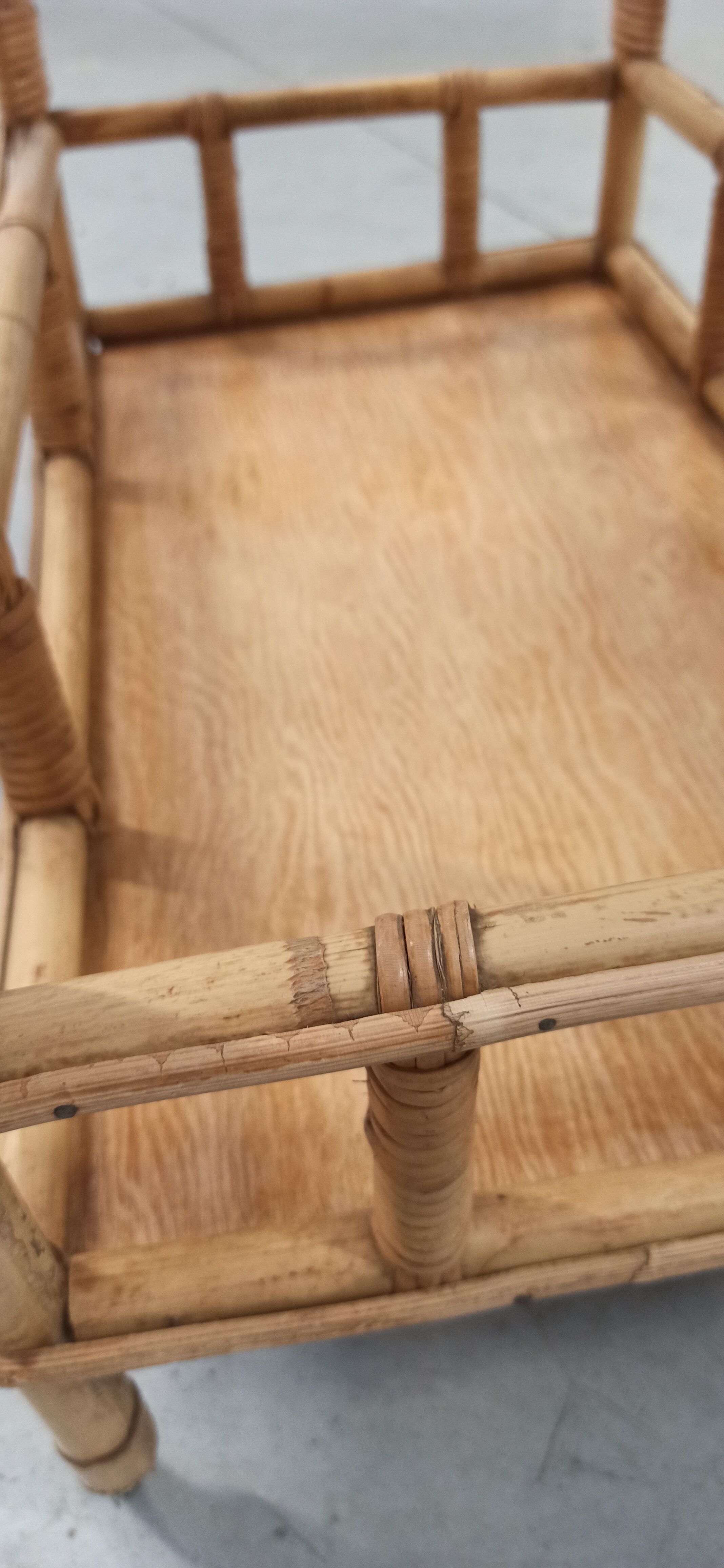 Vintage bamboo and rattan bar service