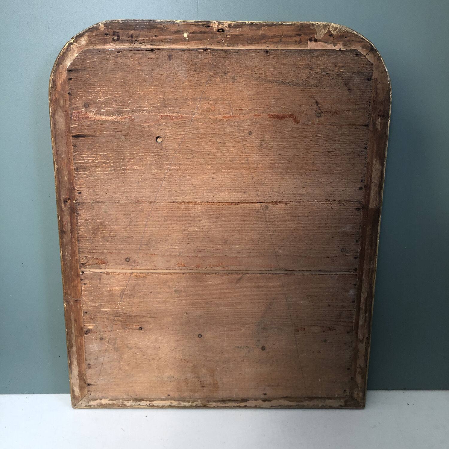 Antique gilded stucco fireplace mirror 52x64cm