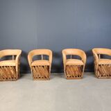 Vintage art populaire mexican dining chairs set of 6, 1970s