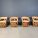 Vintage art populaire mexican dining chairs set of 6, 1970s