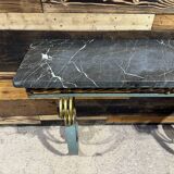 Art Deco marble and wrought iron console