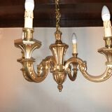 Bronze chandelier 4 arms vintage 1970