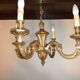 Bronze chandelier 4 arms vintage 1970