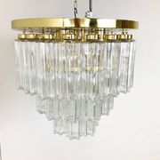 Flush mount chandelier by Glashutte Limburg, 1970s
