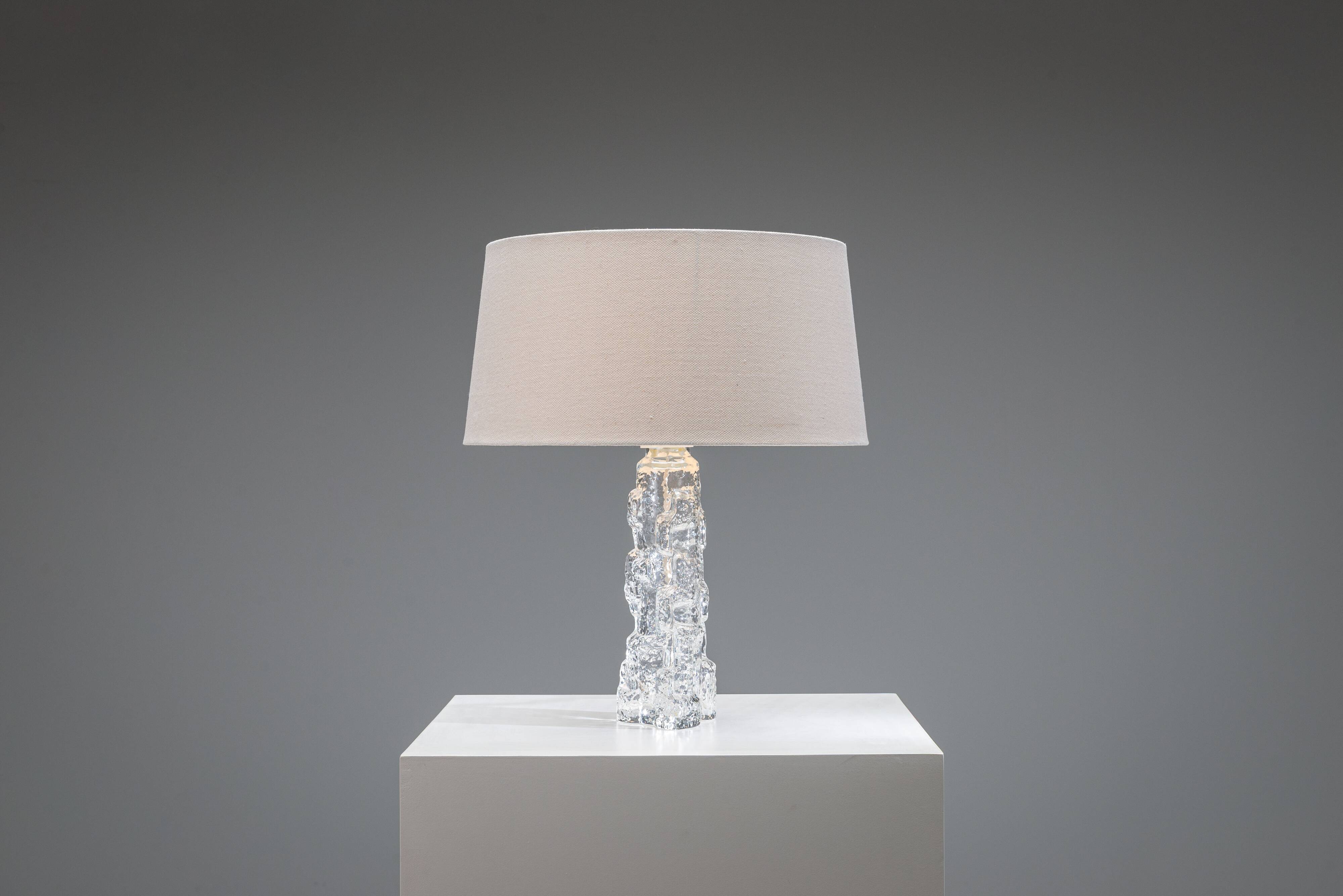 Reijmyre Glasbruk glass table lamp Sweden