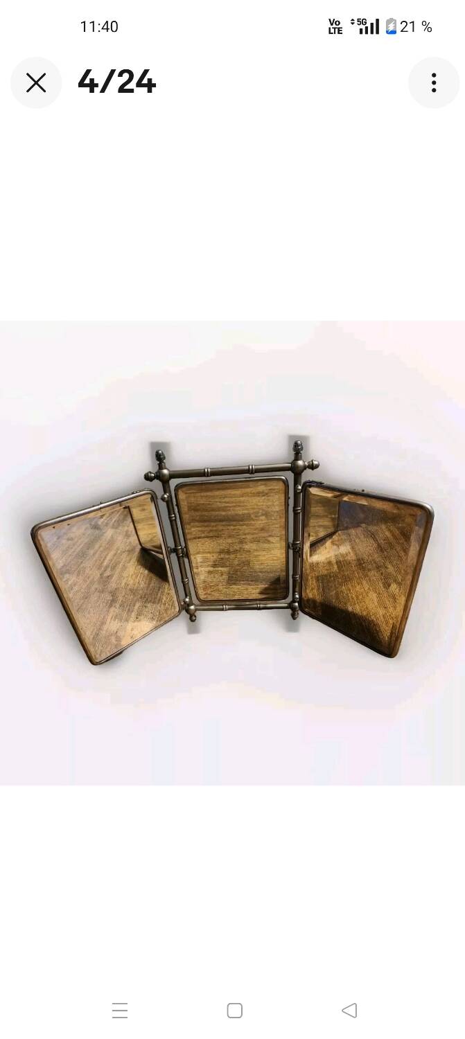 Miroir triptyque 1900 biseauté Barbier