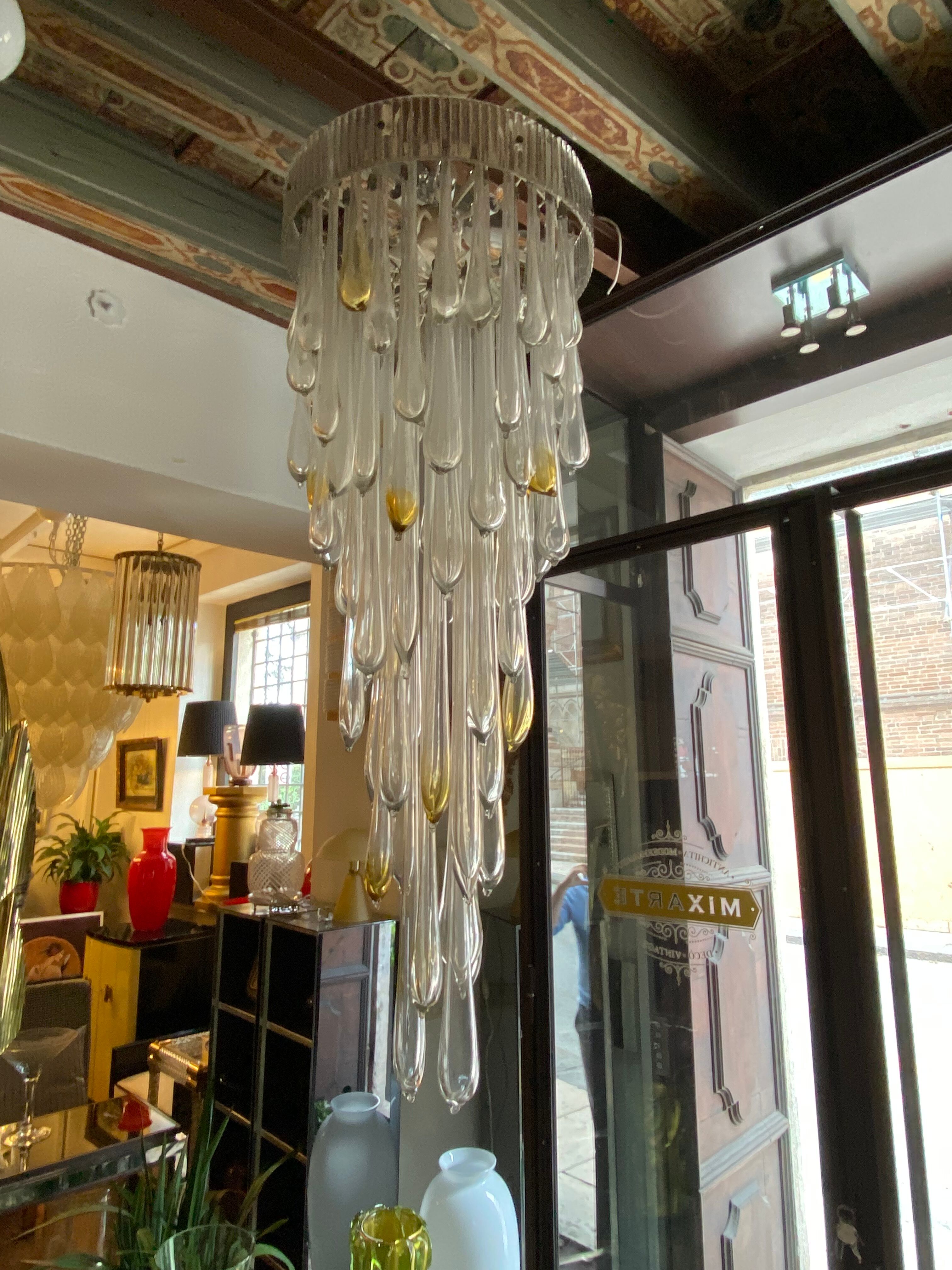 Venini Murano glass chandelier, Italy 1970s