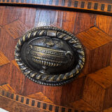 Bouillotte table/game table in Louis XVI style with marquetry circa 1900.
