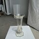 Art deco style flared neck pedestal vase in blown glass