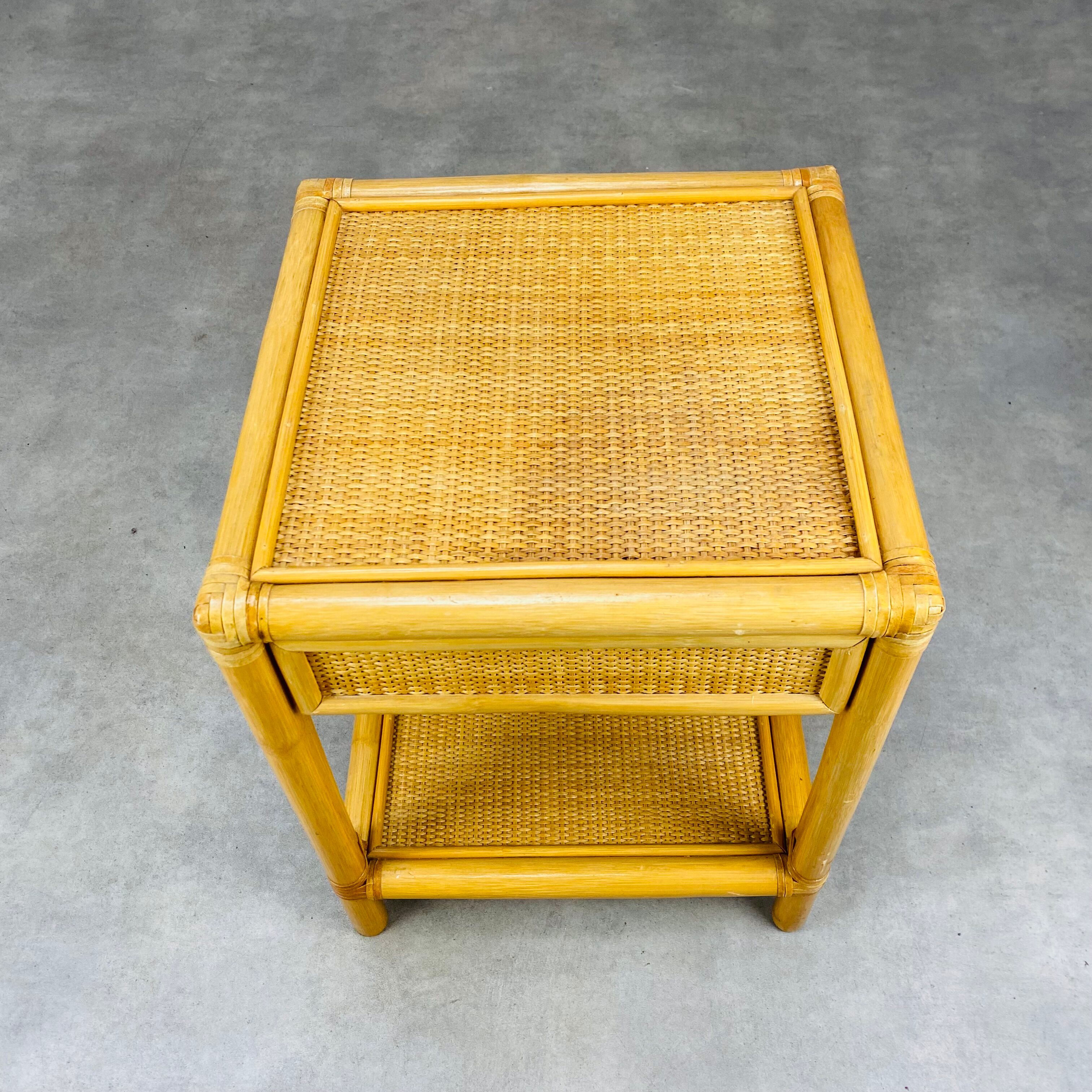 Vintage rattan bedside from the 60s