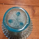Coupe sur pied  verre bleu