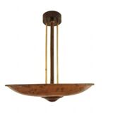 ceramic pendant light with elm burl effect