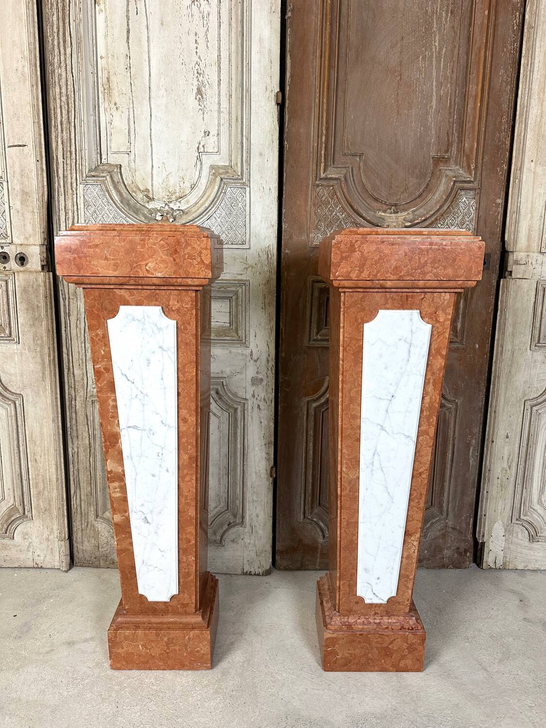 Pair of 20th century marble columns