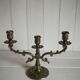 3-spoke brass candle holder