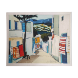 MEDITERRANEAN LANDSCAPE - HANDSIGNED LITHOGRAPH - JEAN-CLAUDE QUILICI - 99/100