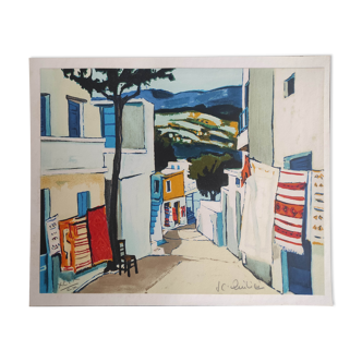 MEDITERRANEAN LANDSCAPE - HANDSIGNED LITHOGRAPH - JEAN-CLAUDE QUILICI - 99/100
