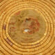 Old large bread basket of baker in braided wicker