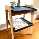 Side table or sofa end table with compass feet