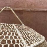 Tiflet raffia light fixture, woven dome shade