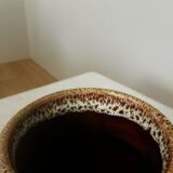 Vintage KIL Yugoslavia Ceramic Vase: Speckled Brown Glaze, 1970s Rustic Pot