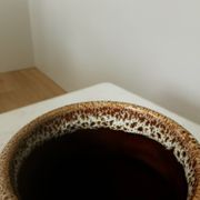 Vintage KIL Yugoslavia Ceramic Vase: Speckled Brown Glaze, 1970s Rustic Pot
