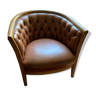 Leather chesterfield club armchair