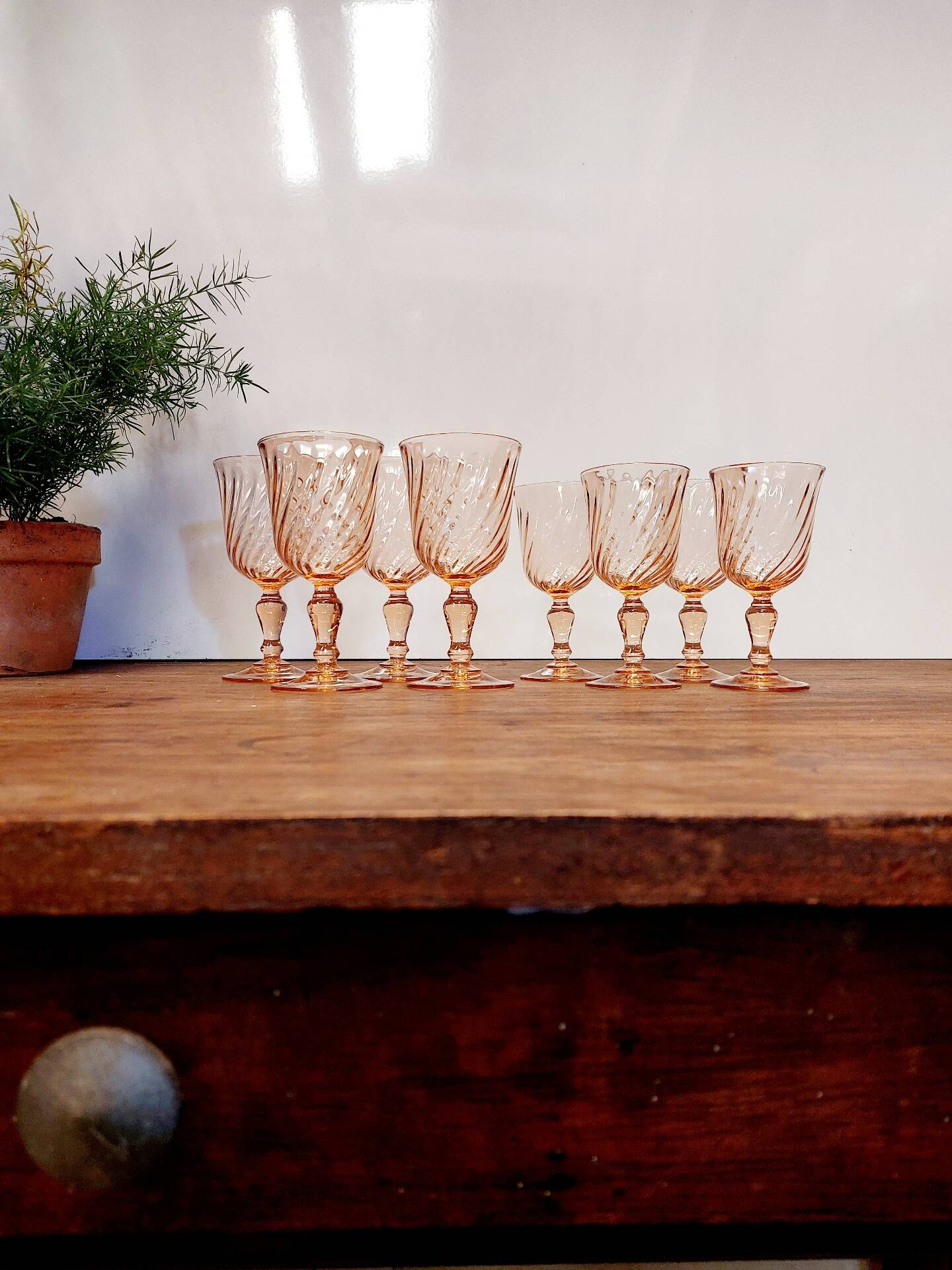 Lot de 8 verres vintage Rosaline