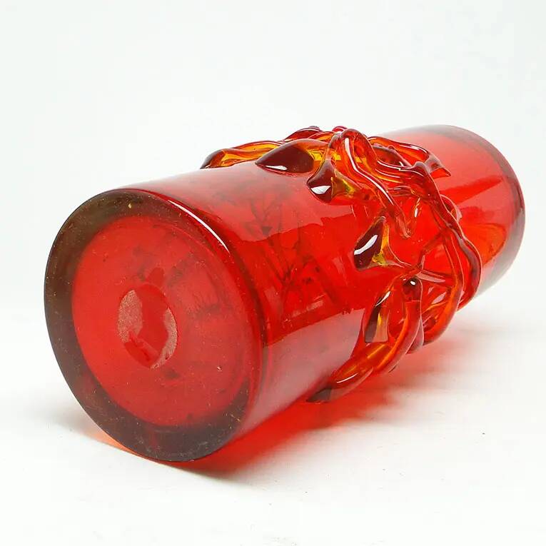 Vase, modernism, glass, designed by J. Słuczan-Orkusz, Poland, 1970s