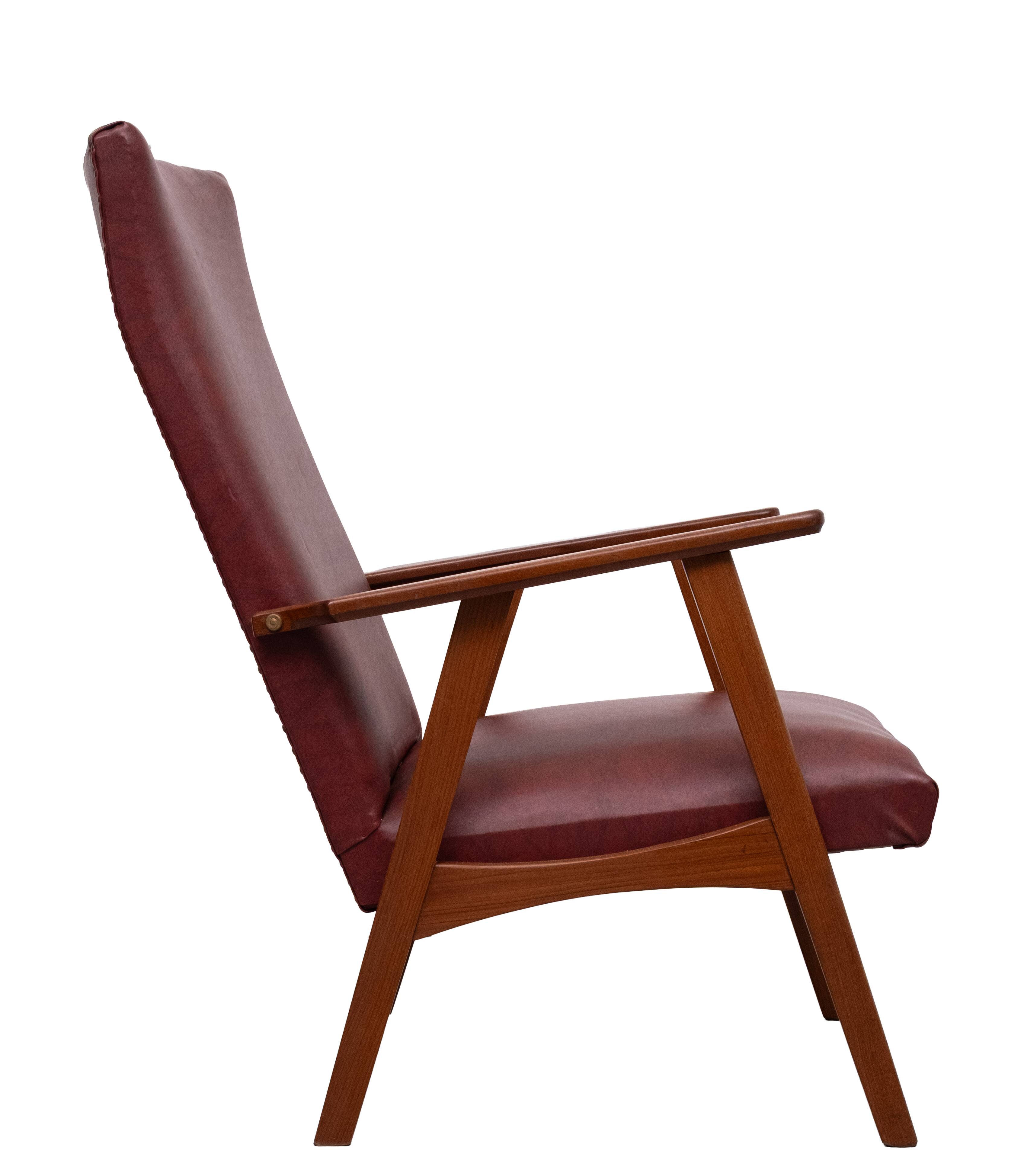 Teak High Back Lounge Chair 1960s Holland