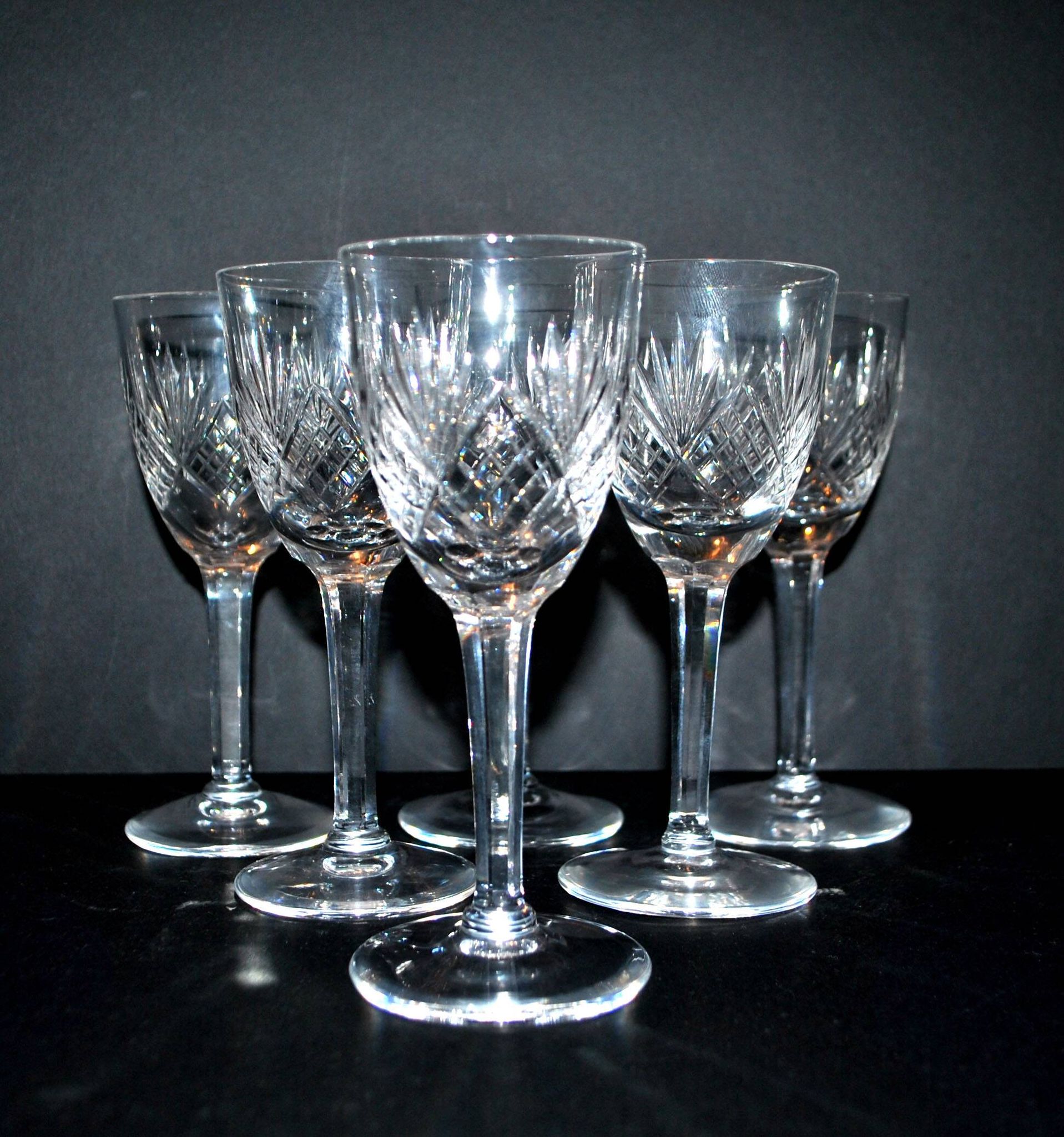 Set of 6 junon stemmed glasses cristallerie lorraine lemberg dlg chantilly h13.5