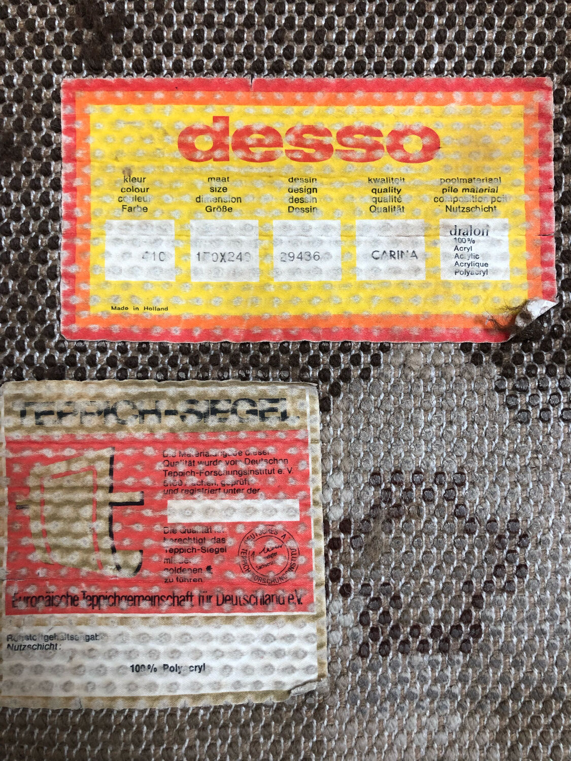 Vintage carpet Desso / Netherlands, 170x240