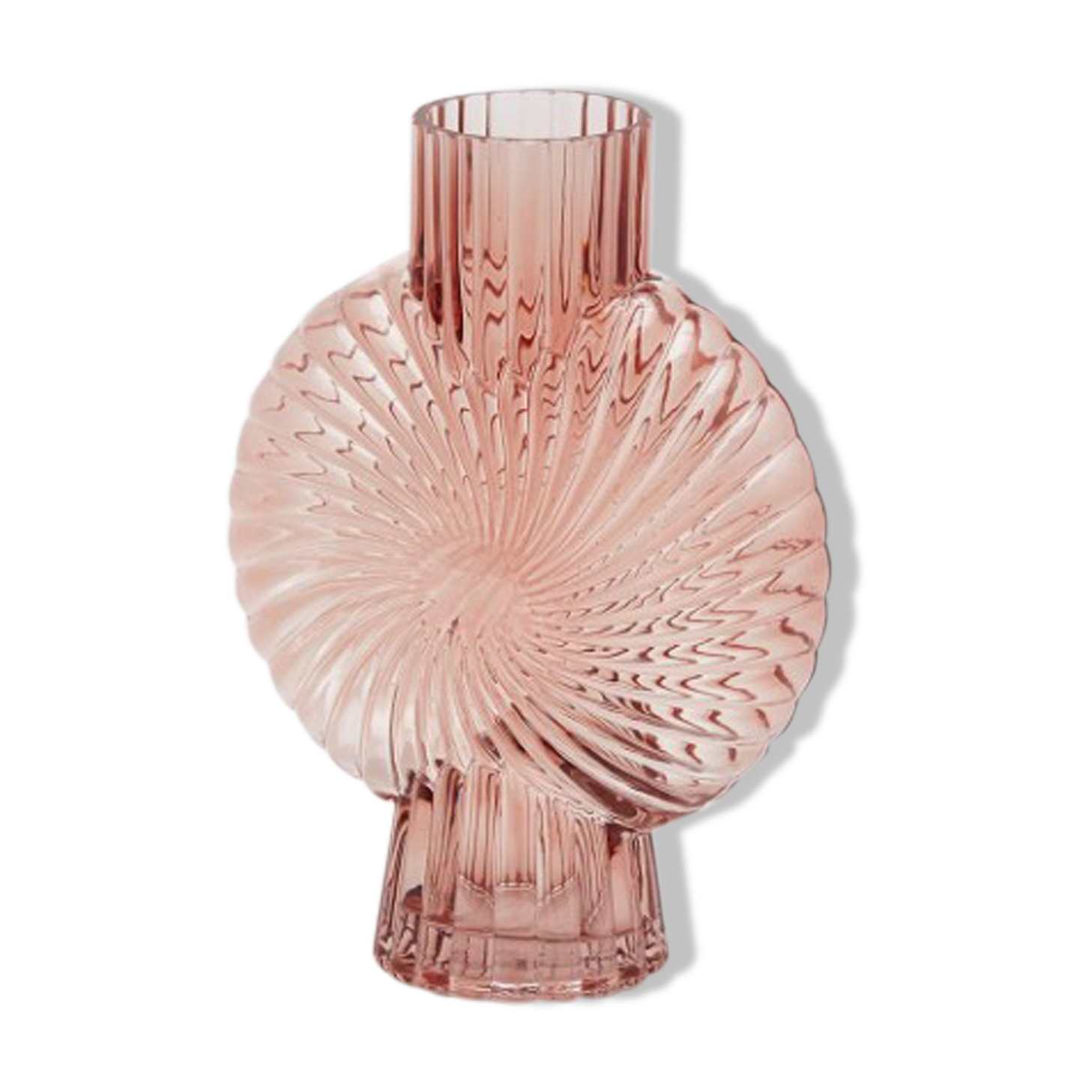 Vase en verre rose poudre 25cm