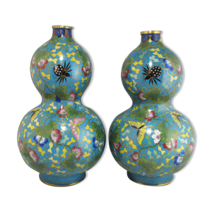 Paire de vases double gourde en