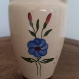 Jarre style earthenware vase with flower decor