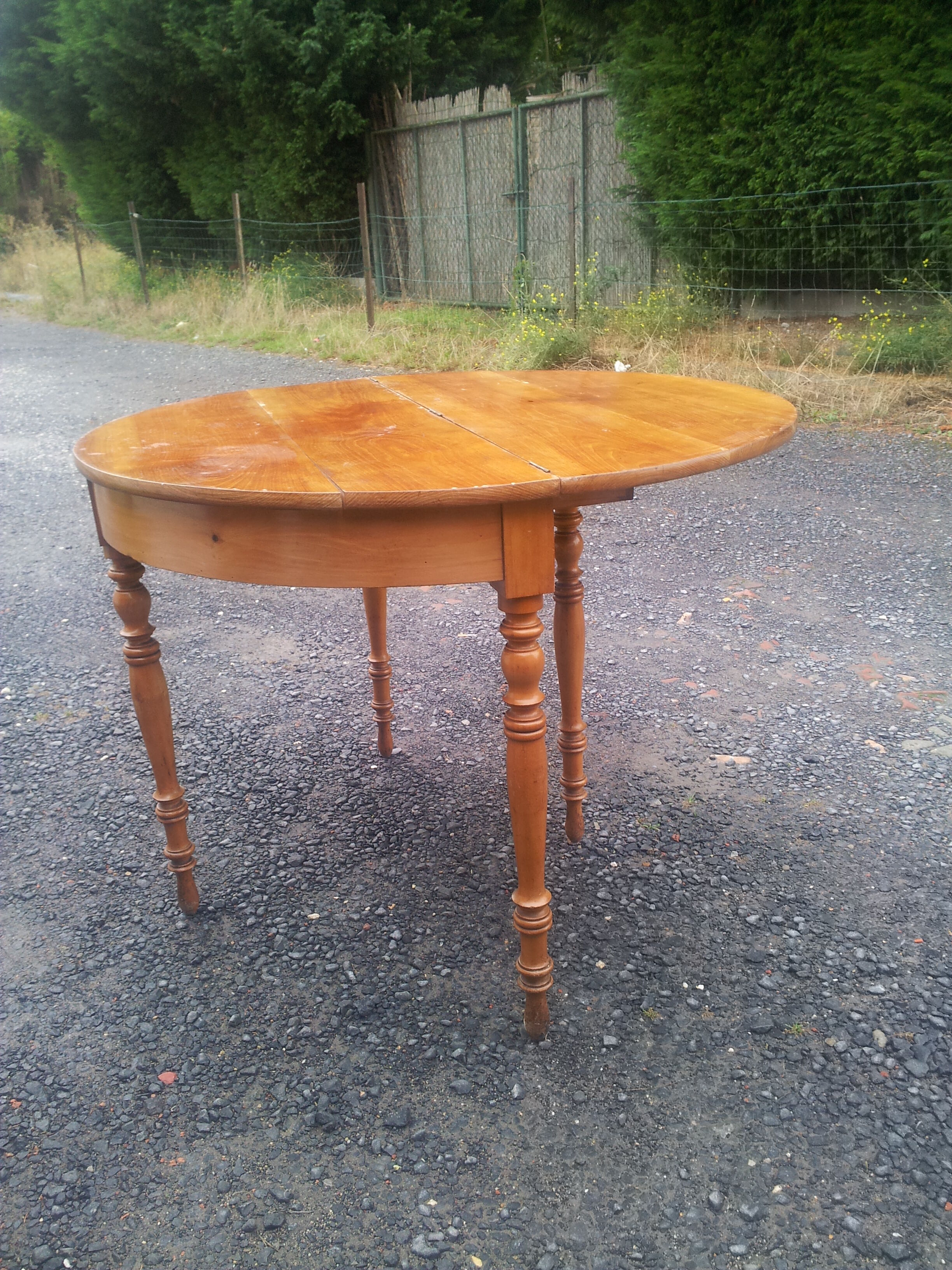 Old half moon table