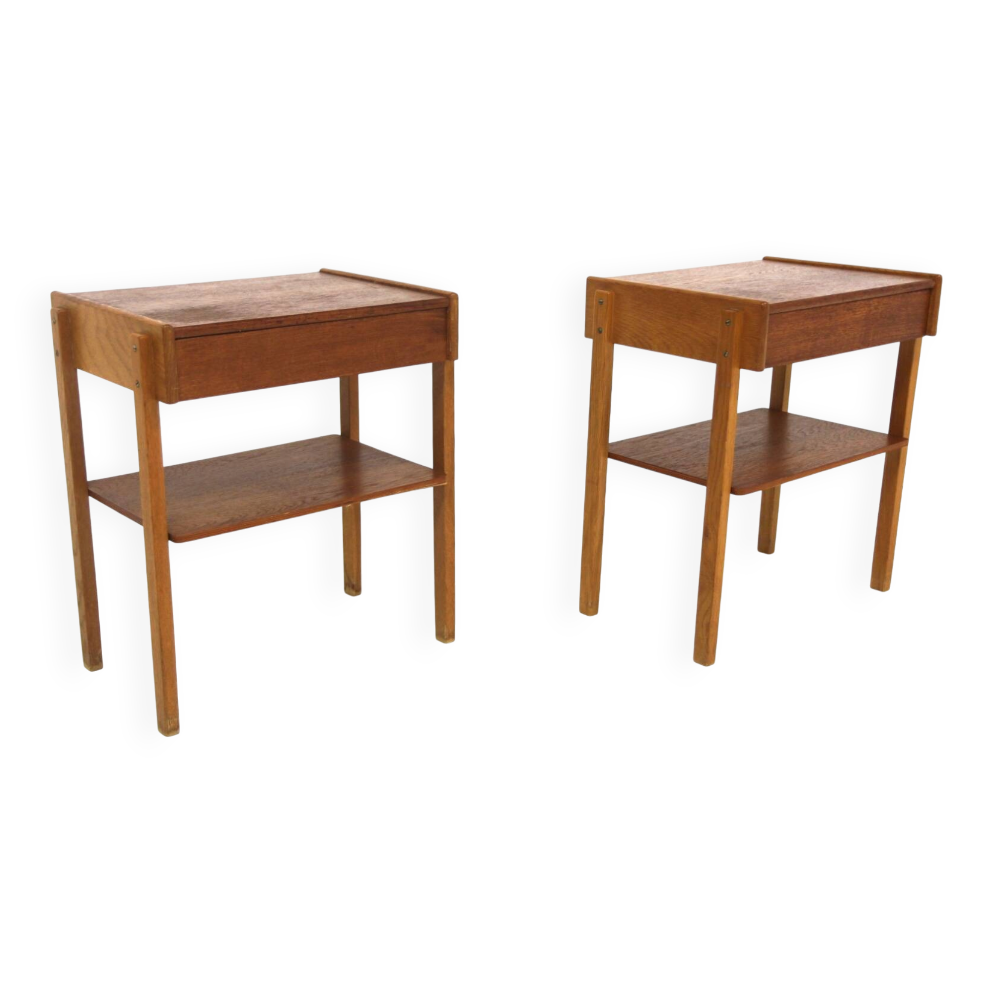 Set of 2 Scandinavian teak bedside tables, Sweden, 1960.