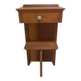 Vintage tripod oak bedside table