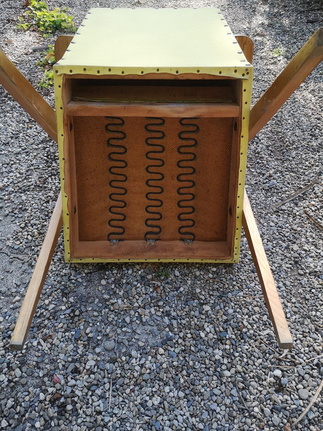 Pair of bridge armchairs with compass feet