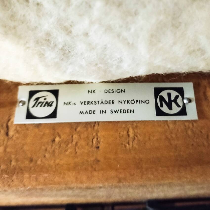 Single bed in teak and iron. Design by Bengt Ruda for Triva. Sweden, 1960s