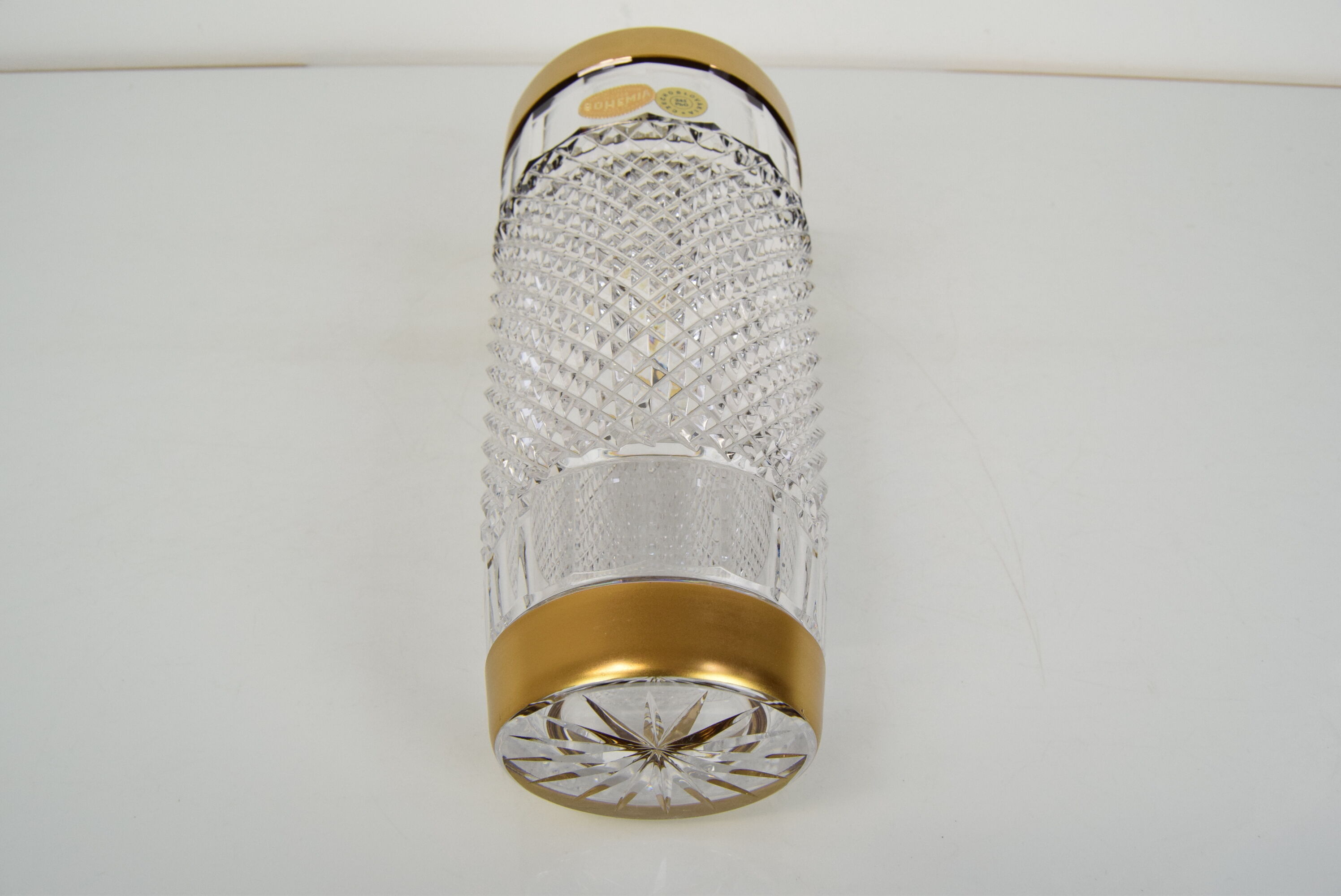 Mid-century glass vase,bohemia crystal,circa 1960's.