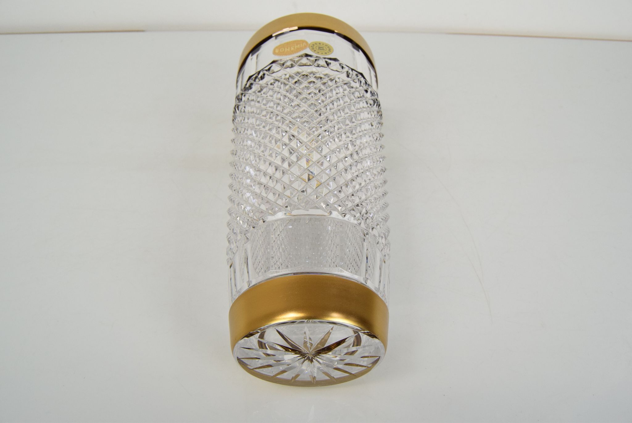 Mid-century glass vase,bohemia crystal,circa 1960's.
