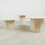 Vintage travertine nesting or side tables, 1970s