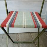 Vintage metal and canvas folding camping chairs
